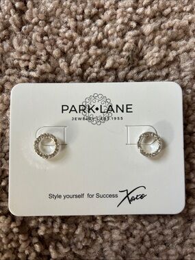 Park Lane Silver Crystal Halo Circle Stud Earrings
